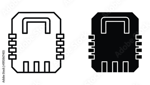 SIM card icons in black and white