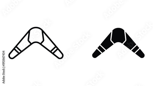 Two boomerangs on white background