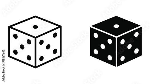Two dice, one white and one black