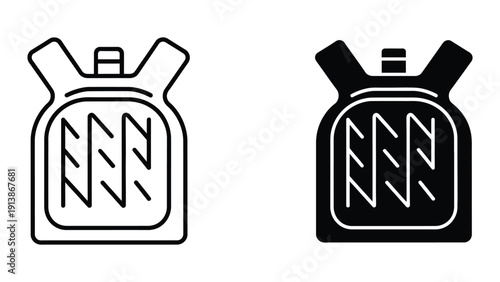 Life jacket icons in black and white