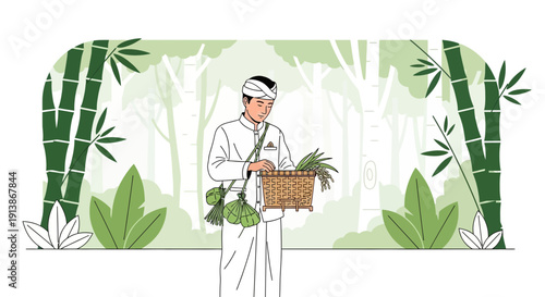 Cultural and Religious Ritual Ceremony with Traditional Atmosphere