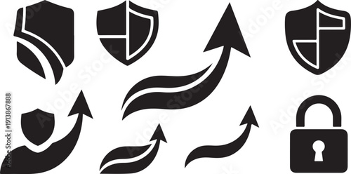 Security icons and symbols for protection and safety