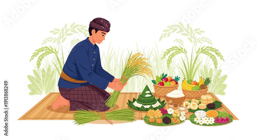 Cultural and Religious Ritual Ceremony with Traditional Atmosphere