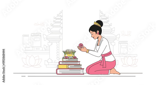 Cultural and Religious Ritual Ceremony with Traditional Atmosphere