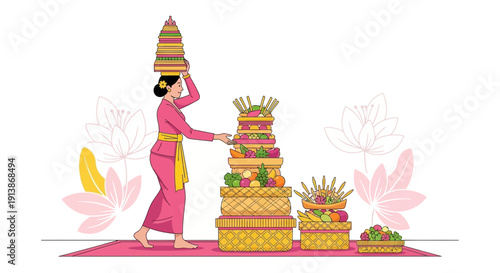 Cultural and Religious Ritual Ceremony with Traditional Atmosphere