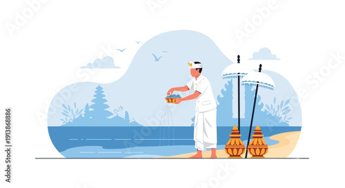 Cultural and Religious Ritual Ceremony with Traditional Atmosphere