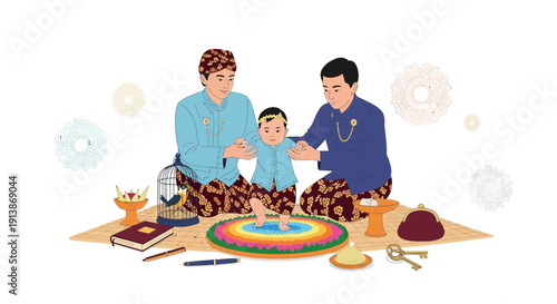 Cultural and Religious Ritual Ceremony with Traditional Atmosphere