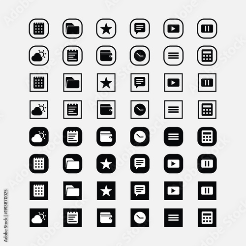 Comprehensive UI UX Interface Elements and Navigation Icons Collection
