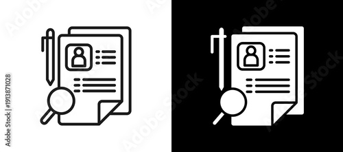 Employee Records whiteblack icon