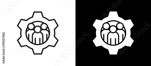 Staff Management whiteblack icon