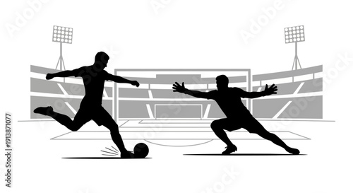 Soccer Players in Action on Field.