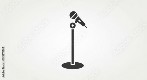 Microphone on Stand Isolated on White Background