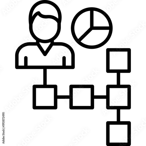 Person with hierarchical chart Icon