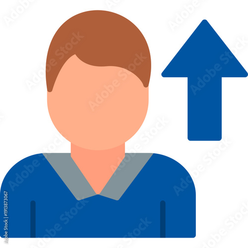 Person with upward arrow Icon