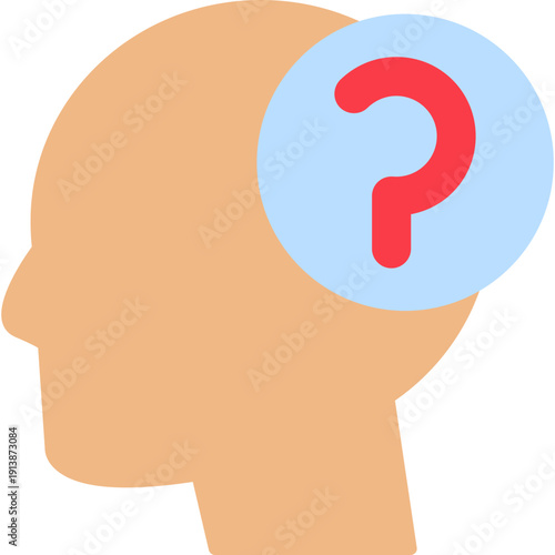 Head profile with question mark Icon