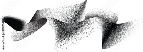 Sprayed black spiral line .Graffiti art design . Irregular shapes for creative design. Noise dispersion grungy wavy logo . Spray effect .Grunge texture . Distressed element . Grange textured vector
