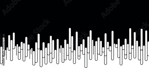 Abstract waveform graphic with varying line heights on transparent background