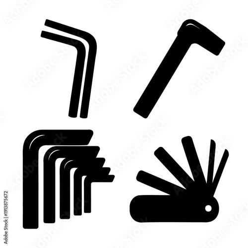 Varied collection of essential allen key and hex wrench tools for general purpose use