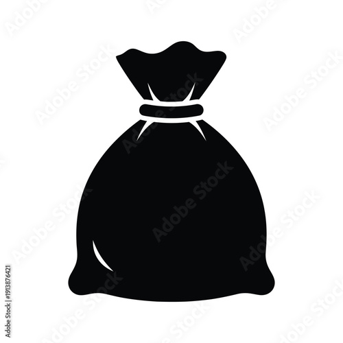 Black Money Bag Icon