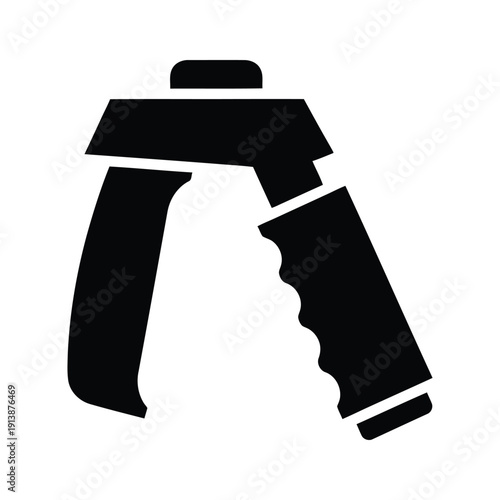 Black silhouette of crutches on white background