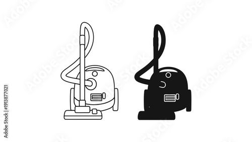 Vacuum cleaner vector illustrations in various colors and styles