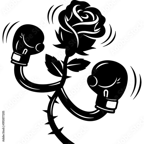 Elegant black and white rose intertwined with skeletal figures in a delicate dance of life and death Vector