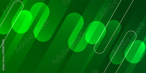 Abstract green background with diagonal lines. Dynamic shapes composition. modern design