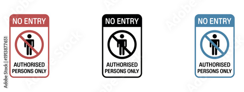 No Entry Sign Icon, Restricted Access Vector Illustration