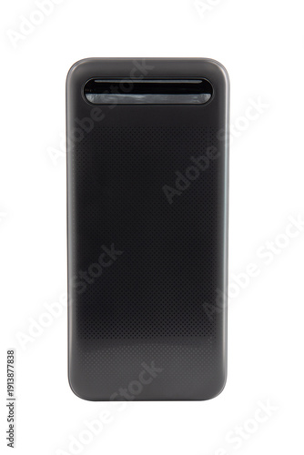 black power bank isolated on white background