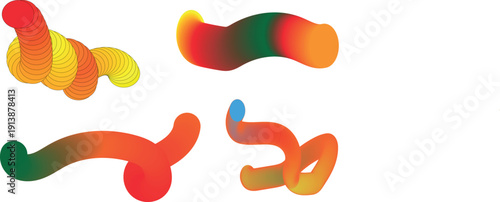 Vibrant abstract shapes in red orange yellow green and blue hues