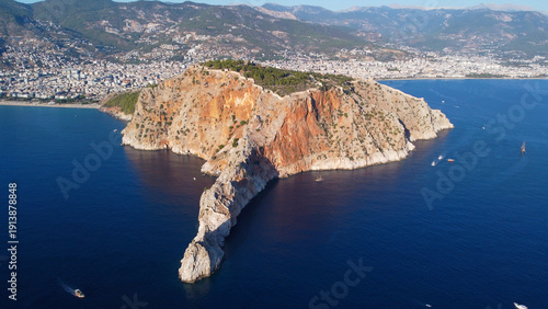 Aerial drone view Alanya ca...