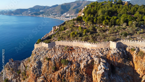 Aerial drone view Alanya ca...