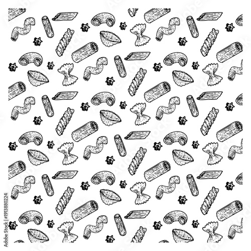 Italian pasta cuisine hand drawn food vintage element background