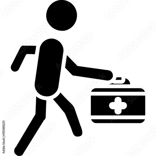 Person carrying medical kit Icon