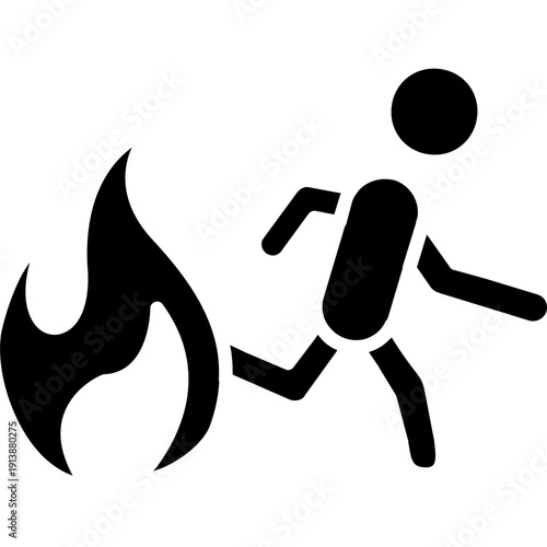 Person moving away from flame Icon