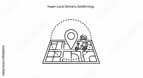 Delivery Person on Map with Location Pin.