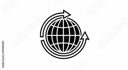 Global Recycling Symbol Icon Graphic Design.