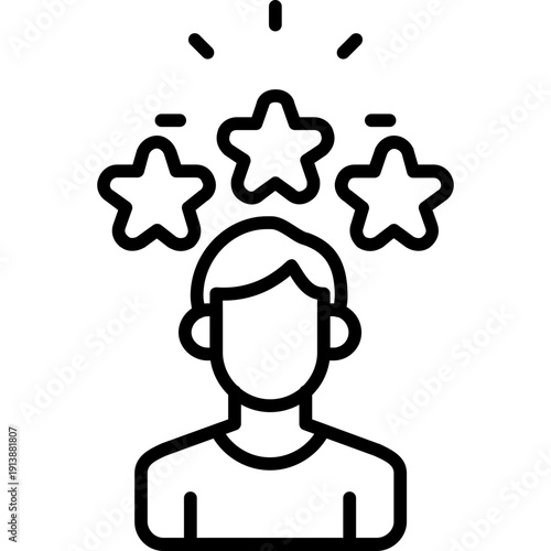 Person with stars above head Icon