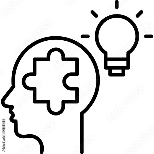 Head with medical cross and light bulb Icon