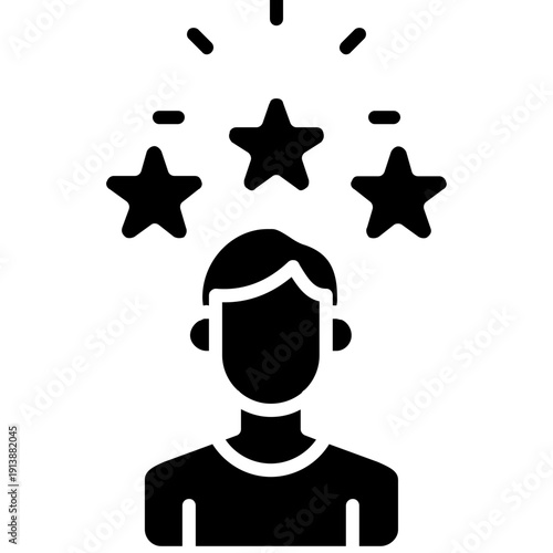 Person with stars above head Icon