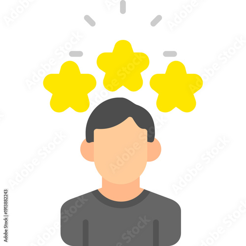Person with stars above head Icon