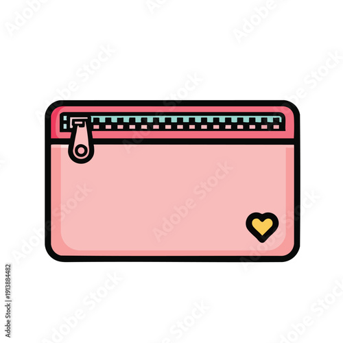 Cute Pink Wallet with Heart Embellishment for Fashion and Accessories
