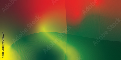 yeallow red and green abstract shape grainy gradient background with black backdrop and noisy texture for wide banner poster and header design