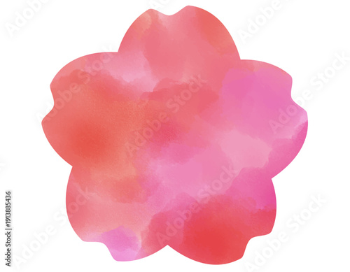 桜のシンプルなフレーム　水彩　ピンク　2