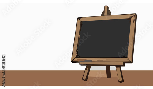 Vintage hand drawn blackboard menu on wooden easel vector illustration isolated for restaurant and cafe branding design