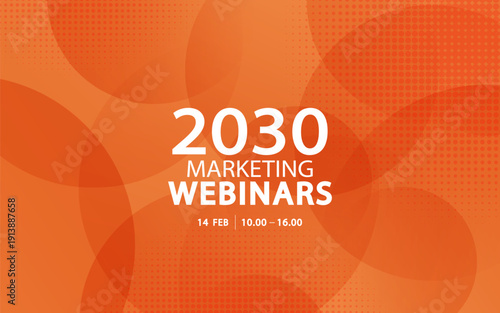 Orange background for business conference invitations and webinar banners. Modern vector template for corporate summits, online forums, and digital event announcements.