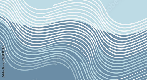 Abstract background with flowing wavy lines in varying shades of blue and white, creating a dynamic and modern visual pattern.