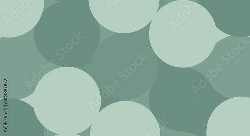 Abstract pattern of overlapping rounded shapes in various shades of green and teal, creating a soothing and organic visual texture.