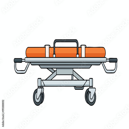 Medical Stretcher with Orange Bag