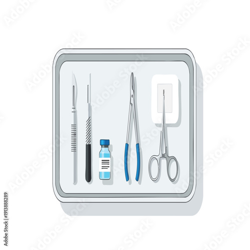 First Aid Kit Essentials on White Background